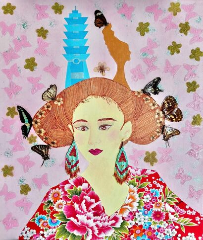 Taiwanese aboriginal woman - a Paint Artowrk by Liu